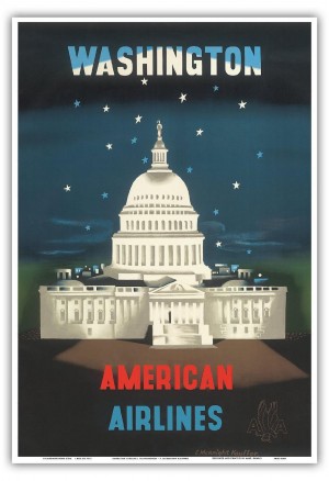 American Airlines Washington DC travel poster